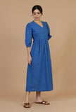 Indigo Breeze Cotton Wrap Dress