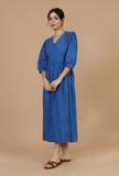 Indigo Breeze Cotton Wrap Dress