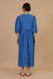 Indigo Breeze Cotton Wrap Dress