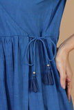 Indigo Breeze Cotton Wrap Dress