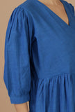 Indigo Breeze Cotton Wrap Dress