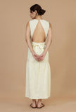 Butter Cream Sleeveless Tiered Cotton Dress