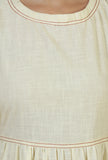 Butter Cream Sleeveless Tiered Cotton Dress