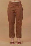 Set of 2: Coffee Brown Straight Kurta with Matching Pants