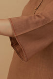 Coffee Brown Straight Cotton Kurta