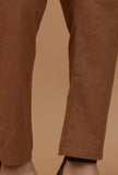 Coffee Brown Straight Cotton Pants