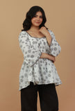 White Hand Block Printed Cotton Tunic