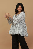 White Hand Block Printed Cotton Tunic
