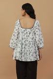White Hand Block Printed Cotton Tunic