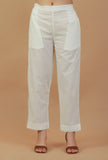 Classic White Cotton Straight Pants