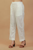 Classic White Cotton Straight Pants