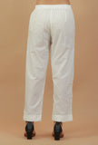 Classic White Cotton Straight Pants