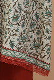 Off-White Sleeveless Block Printed Cotton Kurta