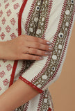 Off-White Block Printed Cotton Kurta