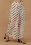 Off-White Block Printed Cotton Palazzo Pants
