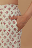Off-White Block Printed Cotton Palazzo Pants