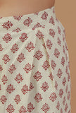 Off-White Block Printed Cotton Palazzo Pants