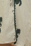 Ivory Hand Block Printed Angrakha Cotton Kurta with Lace Detailing