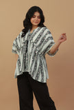 Printed Cotton Kaftan Top with Drawstring