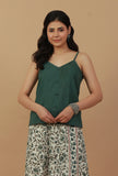 Lush Green Button-Front Cami Top