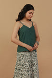 Lush Green Button-Front Cami Top
