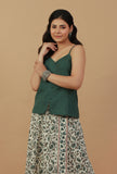 Lush Green Button-Front Cami Top