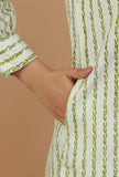 Green Striped Hand Block Printed Cotton Kurta