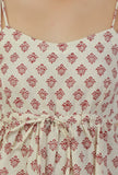 Ivory Hand Block Printed Cotton Peplum Top