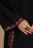 Black Floral Embroidered Phiran- Free Size