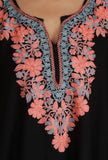 Elegant Black Kashmiri Aari Embroidered Phiran- Free Size
