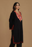Black Kashmiri Phiran with Aari Embroidery- Free Size