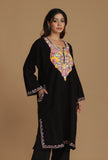 Vibrant Aari Embroidered Black Kashmiri Phiran- Free Size
