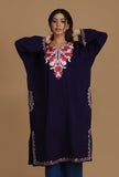 Plum Phiran with Pink and Maroon Aari Embroidery- Free Size