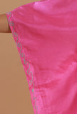 Aari Embroidered Satin Pink Kashmiri Kaftan- Free Size