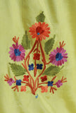 Aari Embroidered Yellow Kashmiri Satin Kaftan- Free Size