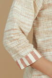 Beige Cotton Khadi Wrap Kurta