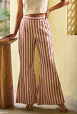 Rose & Ivory Striped Wide-Leg Cotton Viscose Pants