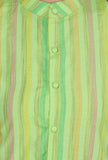 Lime Green Striped Sleeveless Cotton Viscose Kurta