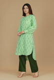 Light Green Ikat Woven Cotton Kurta