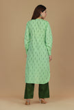 Light Green Ikat Woven Cotton Kurta
