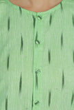 Light Green Ikat Woven Cotton Kurta