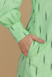 Light Green Ikat Woven Cotton Kurta