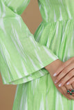 Light Green Ikat Flared Cotton Kurta