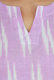 Lavender Ikat Sleeveless Cotton Kurta