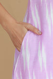 Lavender Ikat Sleeveless Cotton Kurta