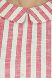 Pink & White Striped Cotton Viscose Kurta
