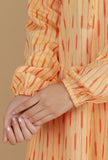 Orange Ikat Cotton Kurta
