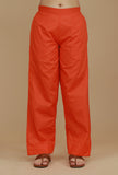 Solid Orange Cotton Pants