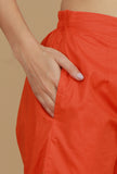 Solid Orange Cotton Pants