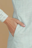 Light Grey Cotton Khadi Kurta